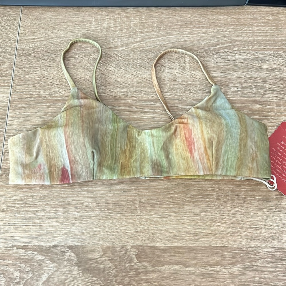 Women's Multicolor Watercolor Bikini Top - Brand Not Visible